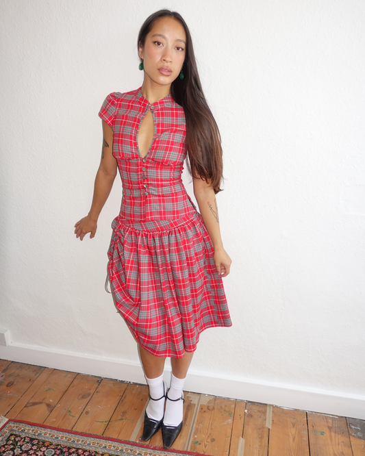 The Lottie Skirt in Cherry Tartan