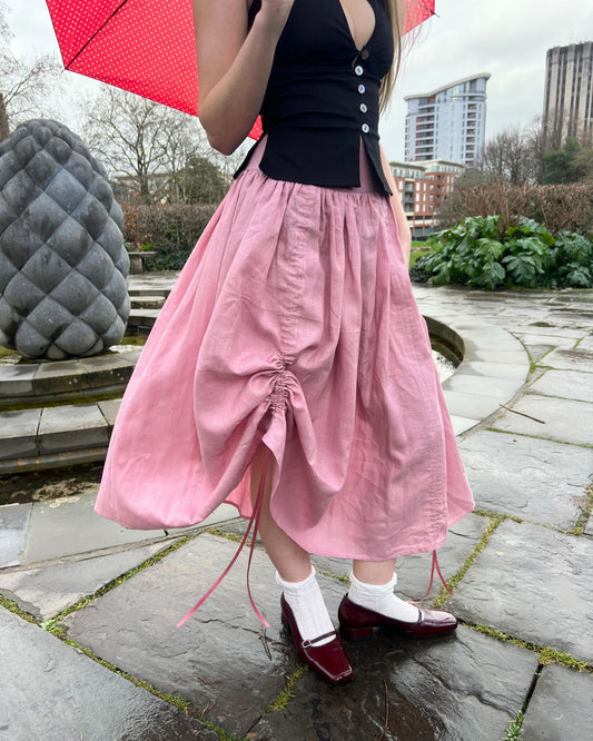 The Lola Skirt in Rose Linen