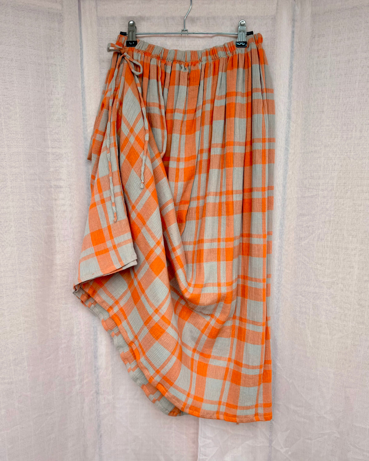 47. The Ella Skirt in Orange Check - S