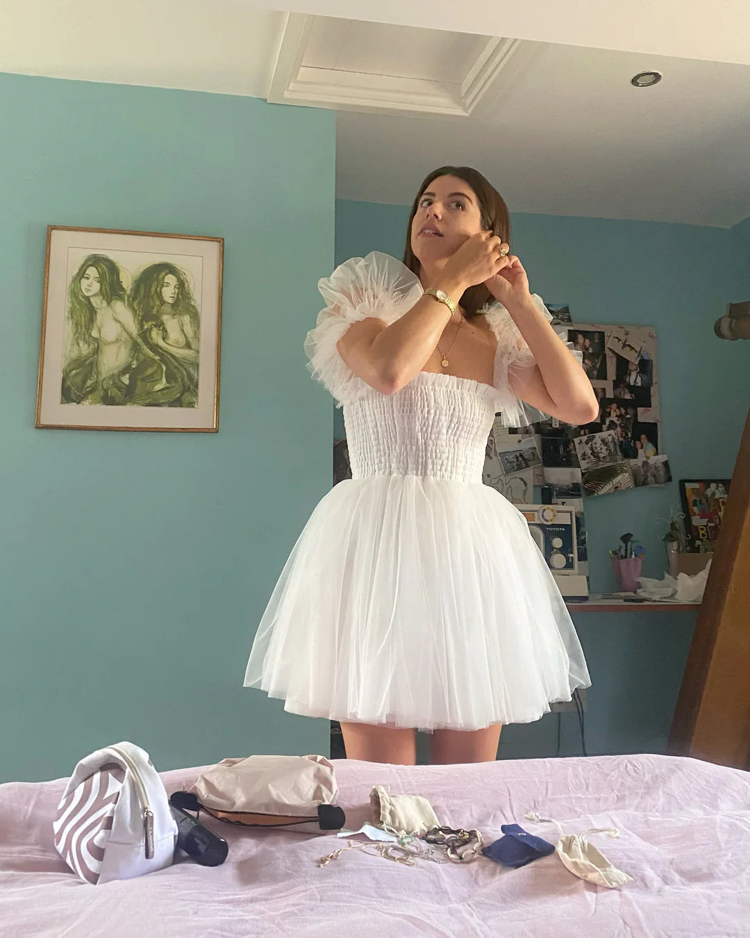 13. The Mini Bridal Tulle Babydoll Dress - XS/S