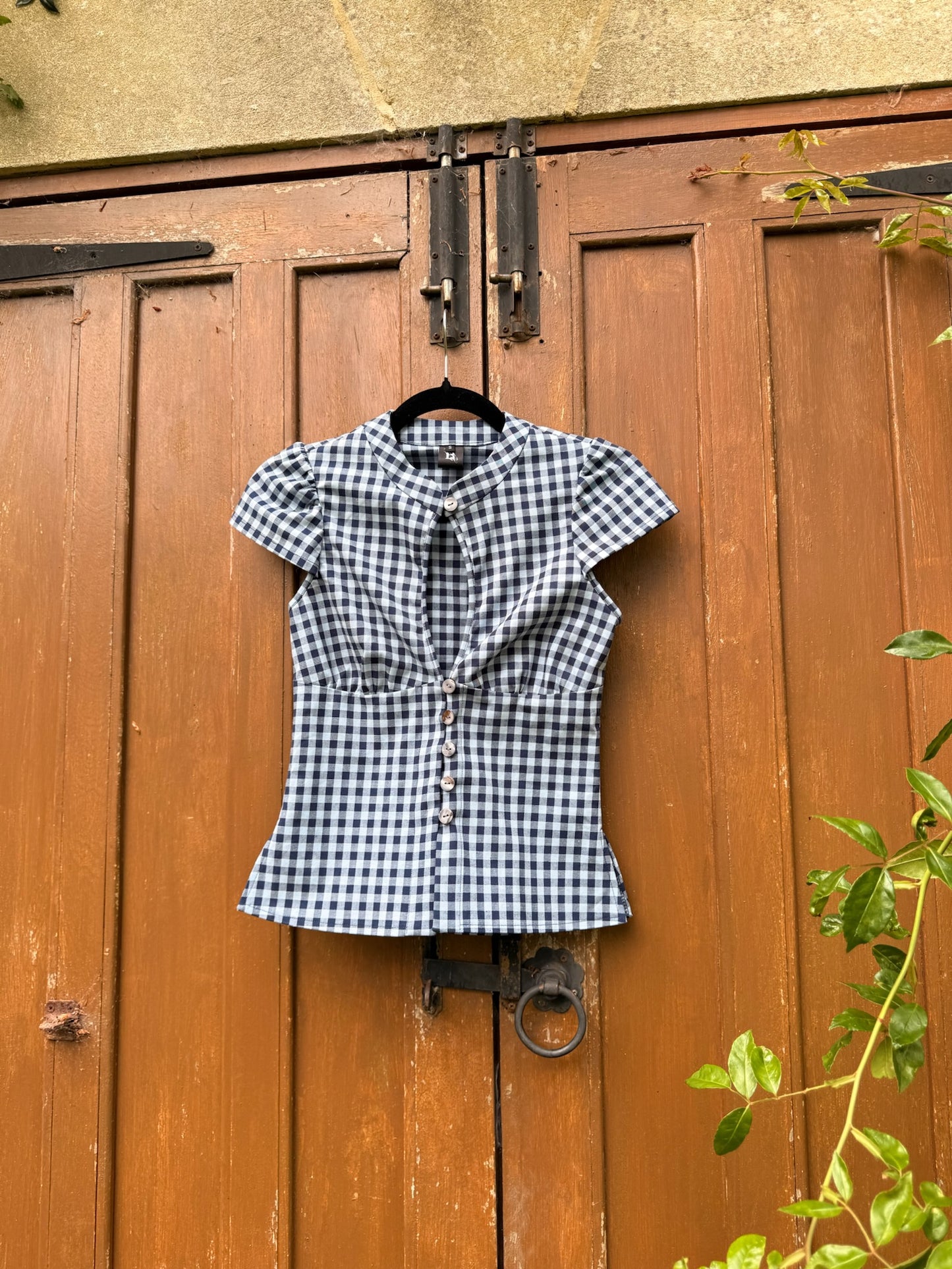The Paulina Top in Blue Check