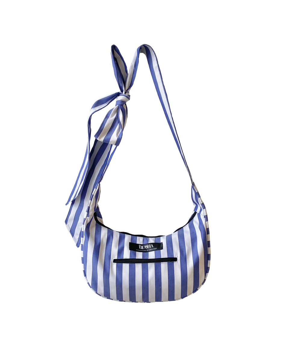 ★hai★ Bobbie Bag Blue Stripe BOYY Bobby 18 Soft Calfskin Handbag (Top Handle Bags) IFCHIC.COM
