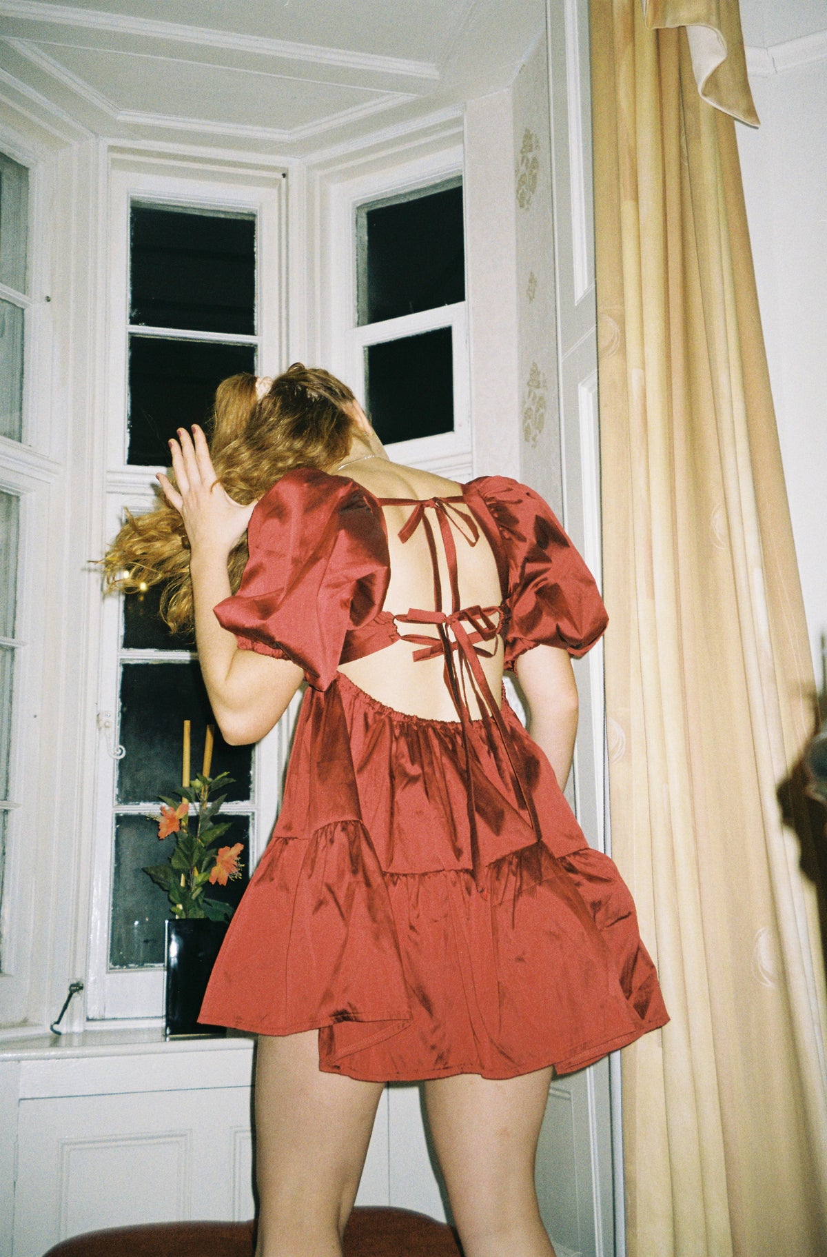 36. The Fantasia Dress in Wine Taffeta - S/M
