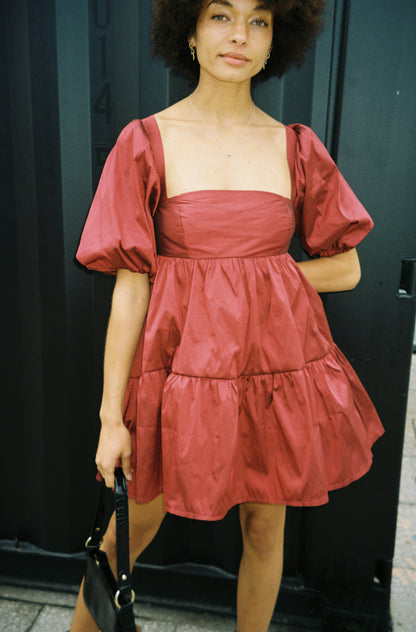36. The Fantasia Dress in Wine Taffeta - S/M