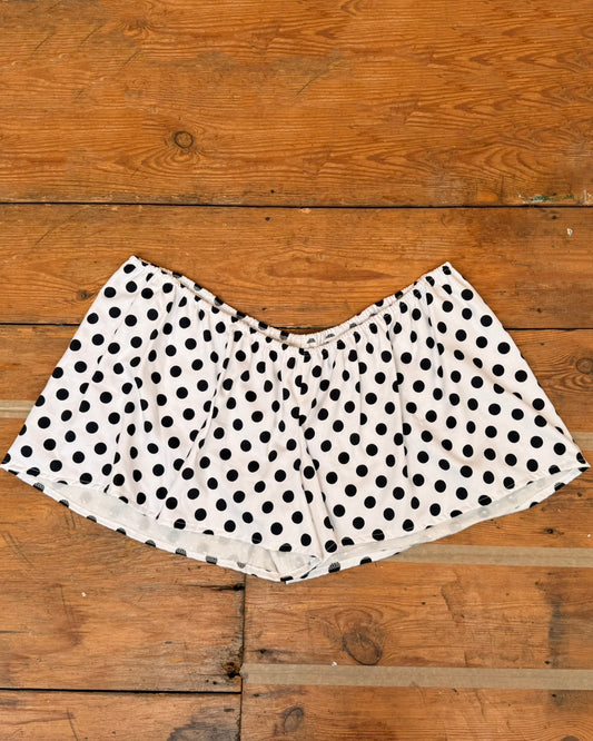 48. The Camille Shorts in Ivory Polka Dot - 3XL