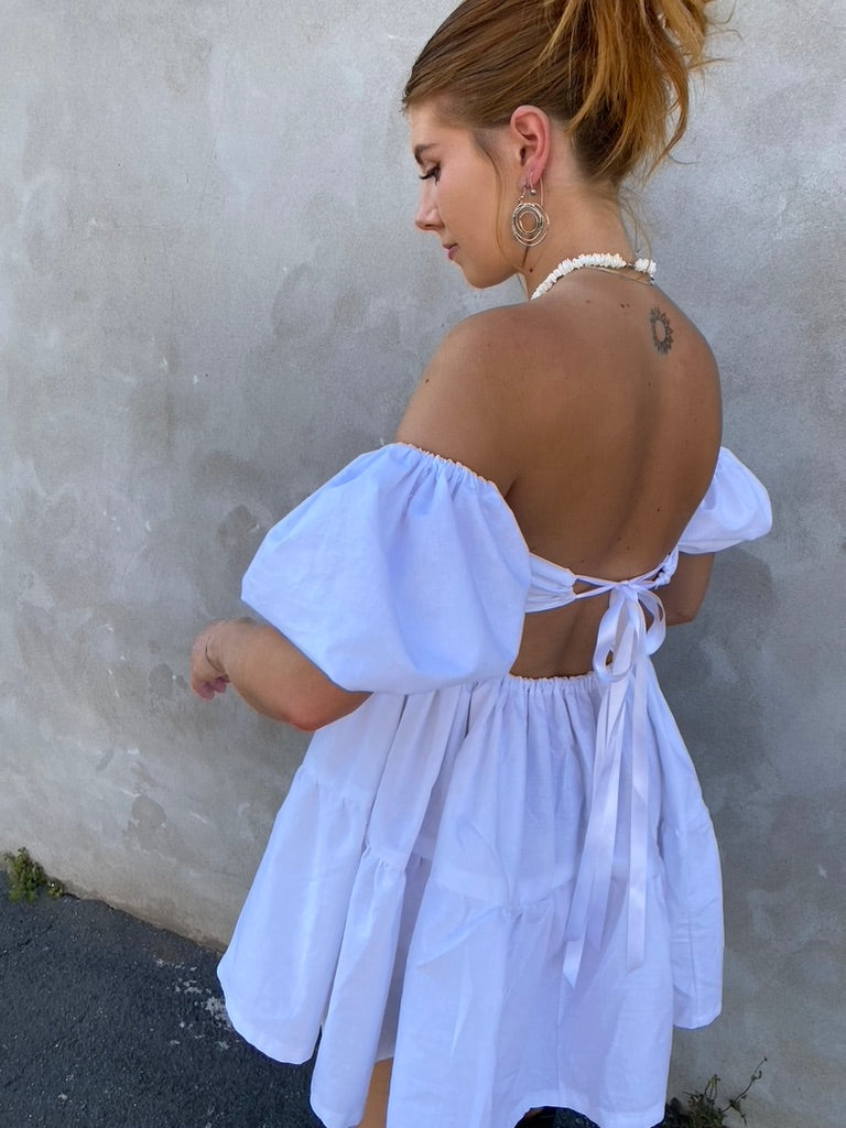10. The Fantasia Dress in White Cotton - M