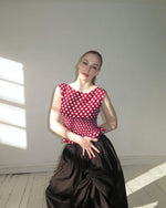 Load image into Gallery viewer, The Amelie Top in Wine Polka Dot
