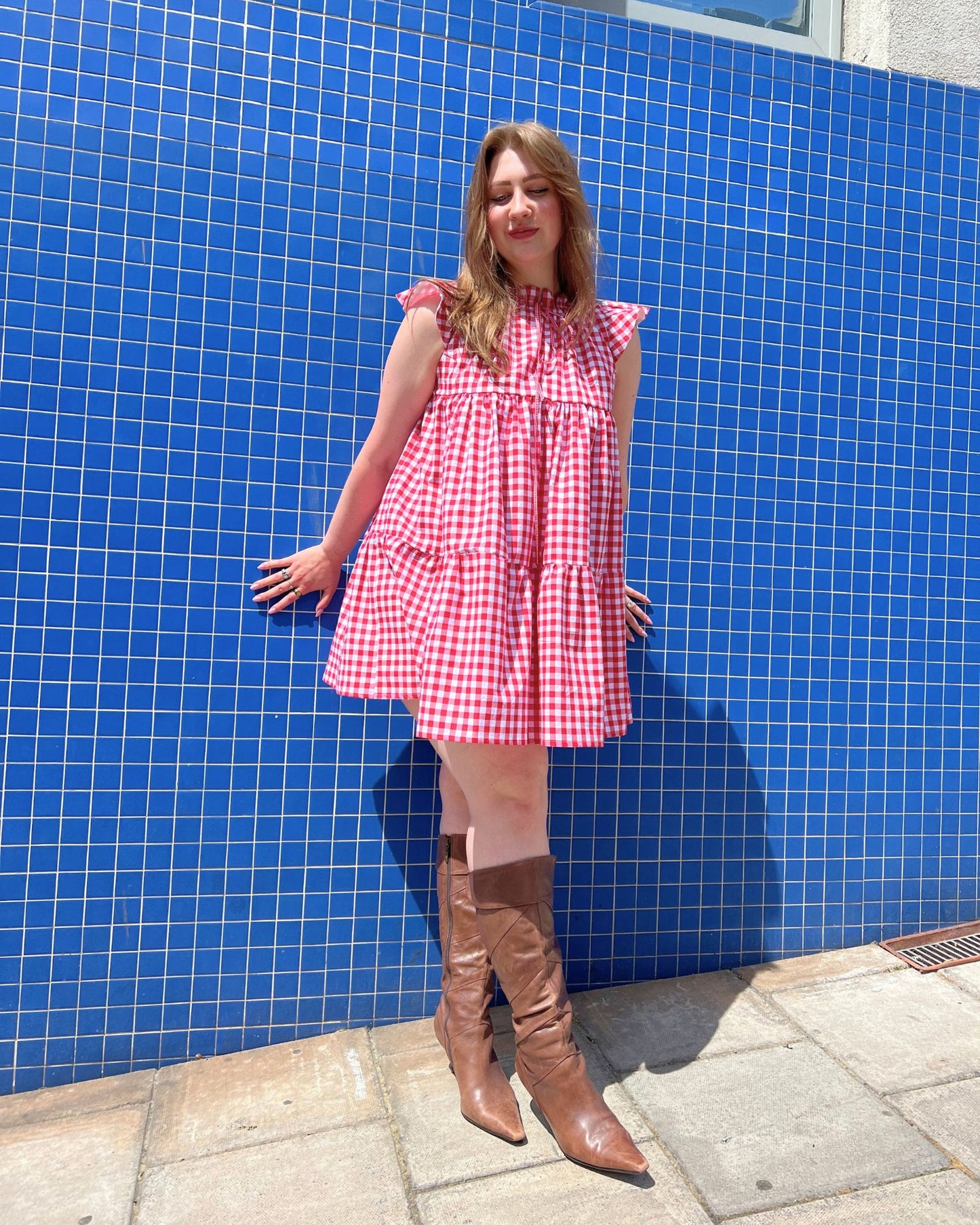 The Savannah Dress in Red Gingham