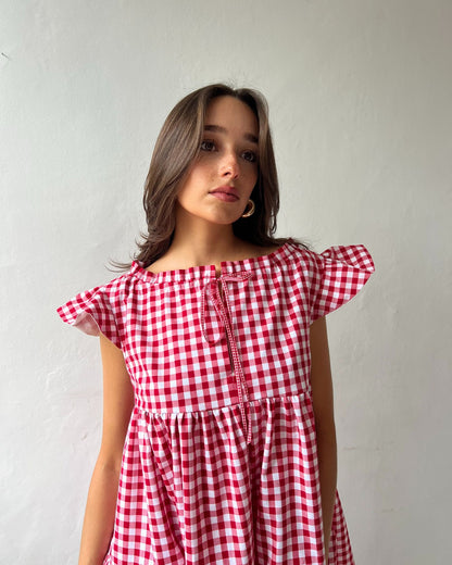 The Savannah Dress in Red Gingham