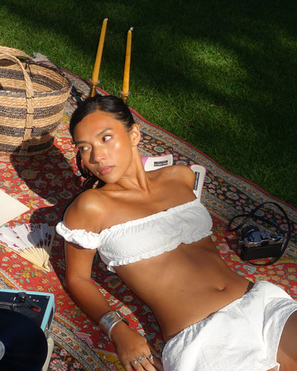 The Nora Top in Ivory Cotton