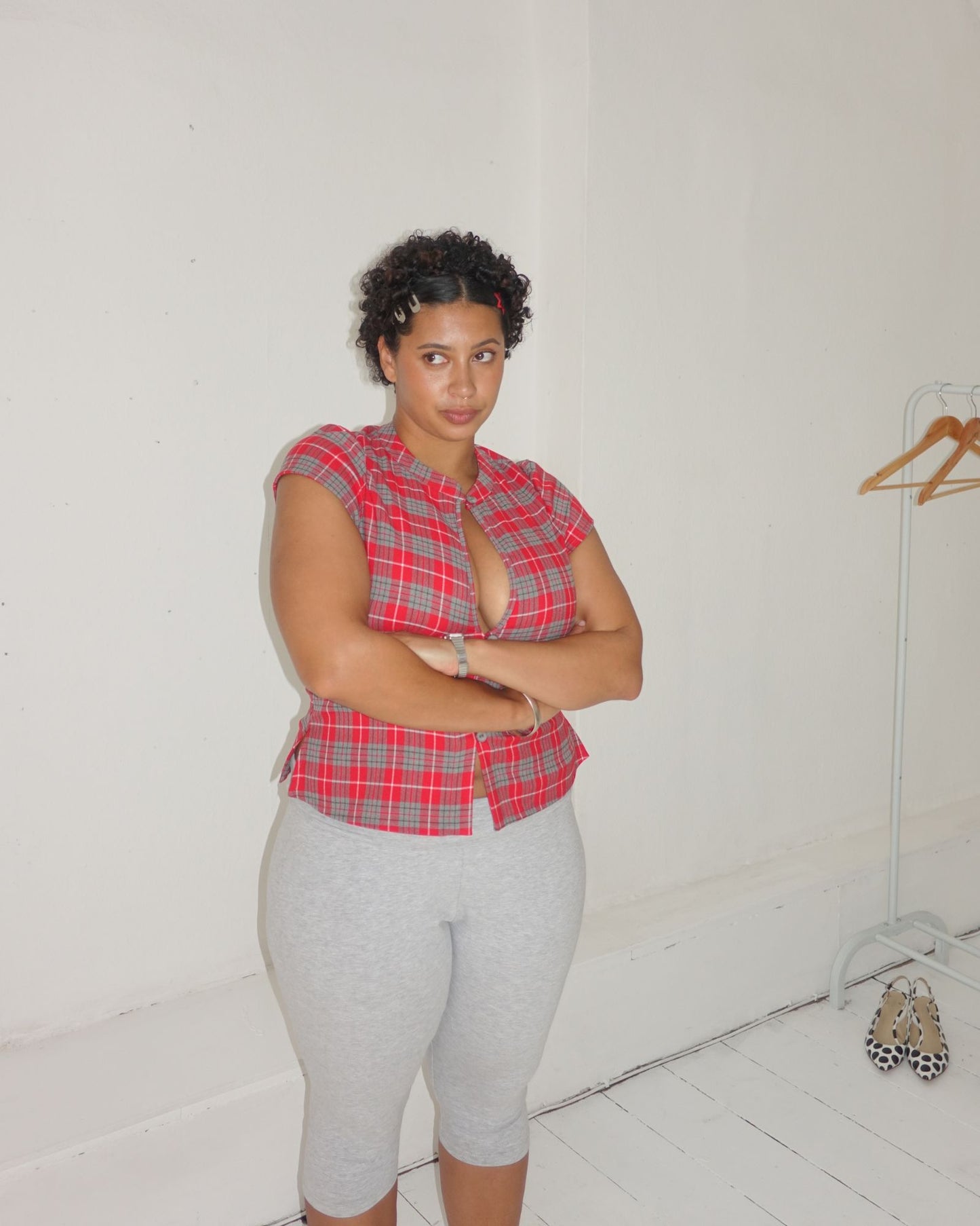 The Paulina Top in Cherry Tartan