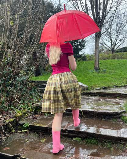 The Lottie Skirt in Olive Tartan