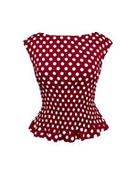 Load image into Gallery viewer, The Amelie Top in Wine Polka Dot
