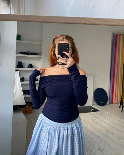 The Ava Top in Navy