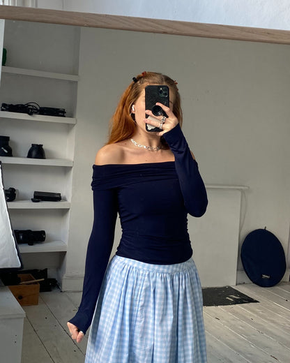 The Ava Top in Navy