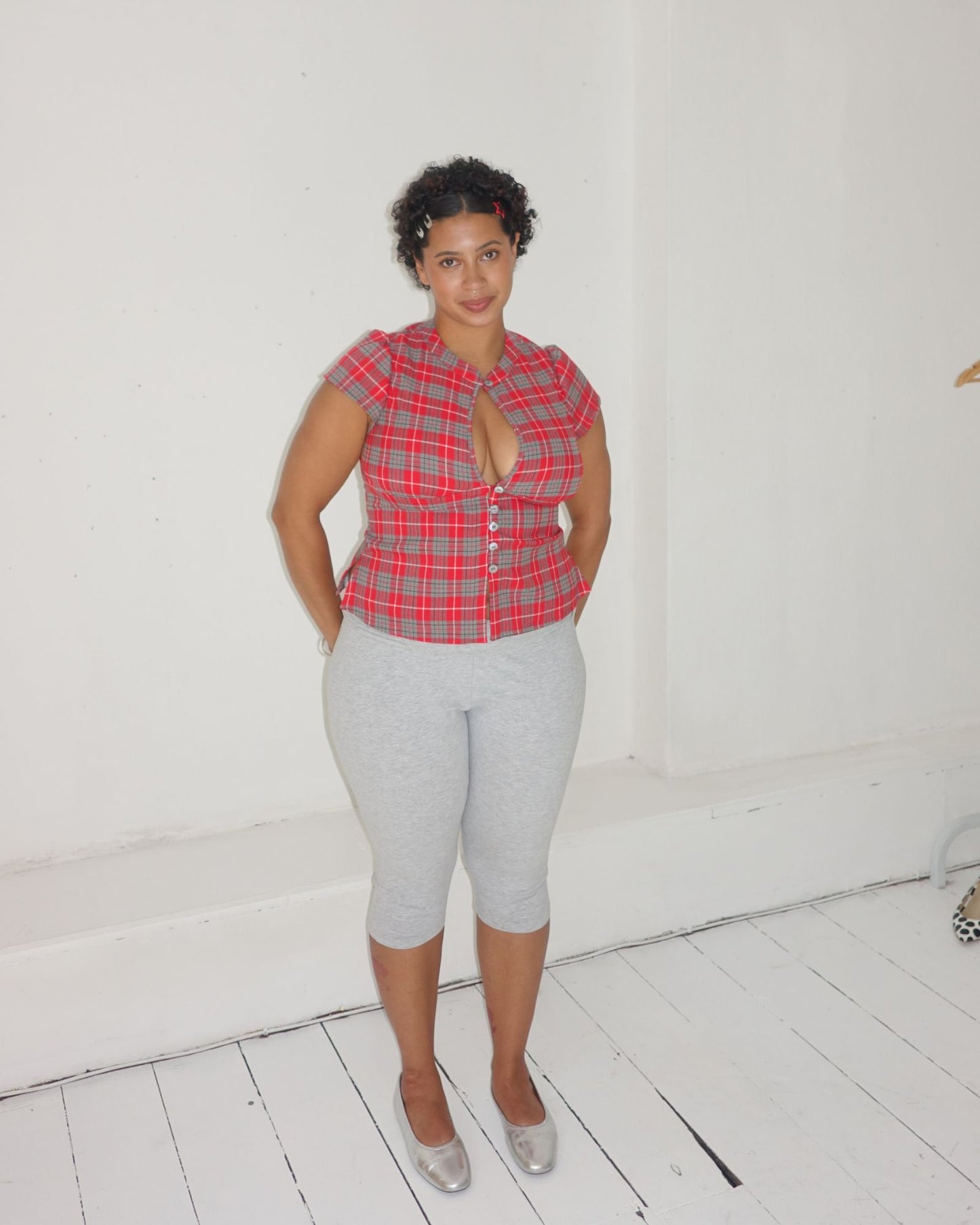 The Paulina Top in Cherry Tartan