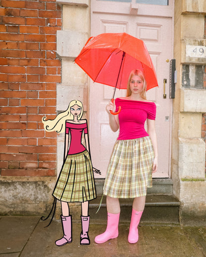 The Ava in Raspberry Short Sleeve