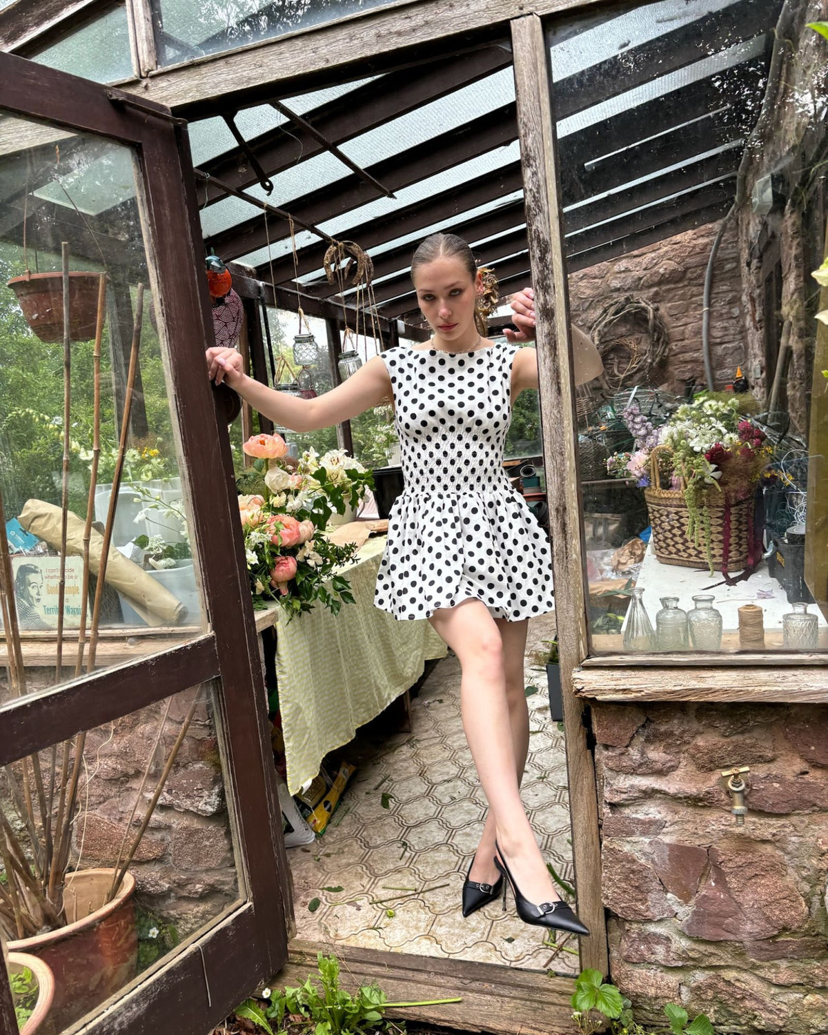 24. The Amelie Dress in Polka Dot - S