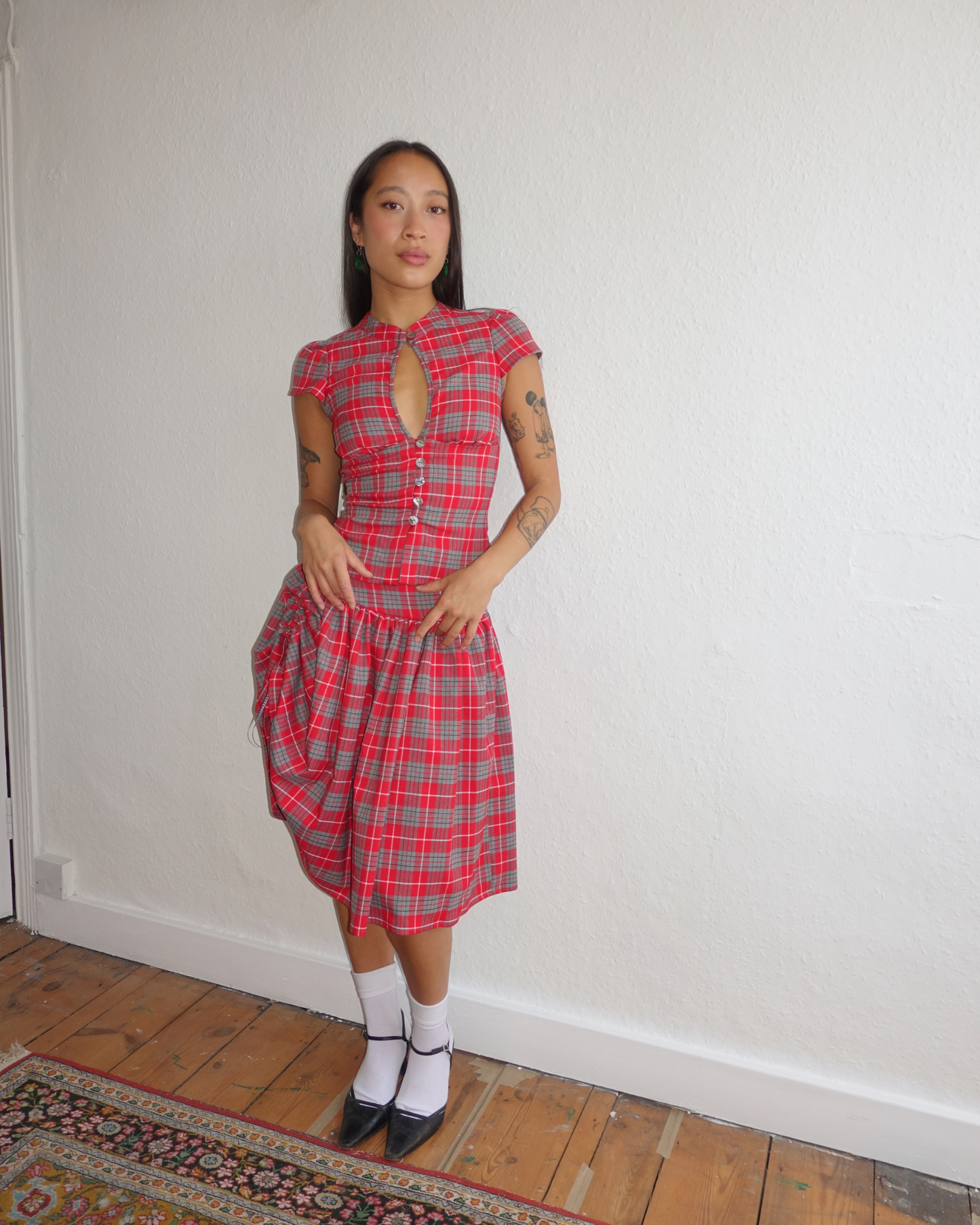 The Lottie Skirt in Cherry Tartan
