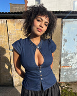 Load image into Gallery viewer, The Paulina Top in Indigo Denim
