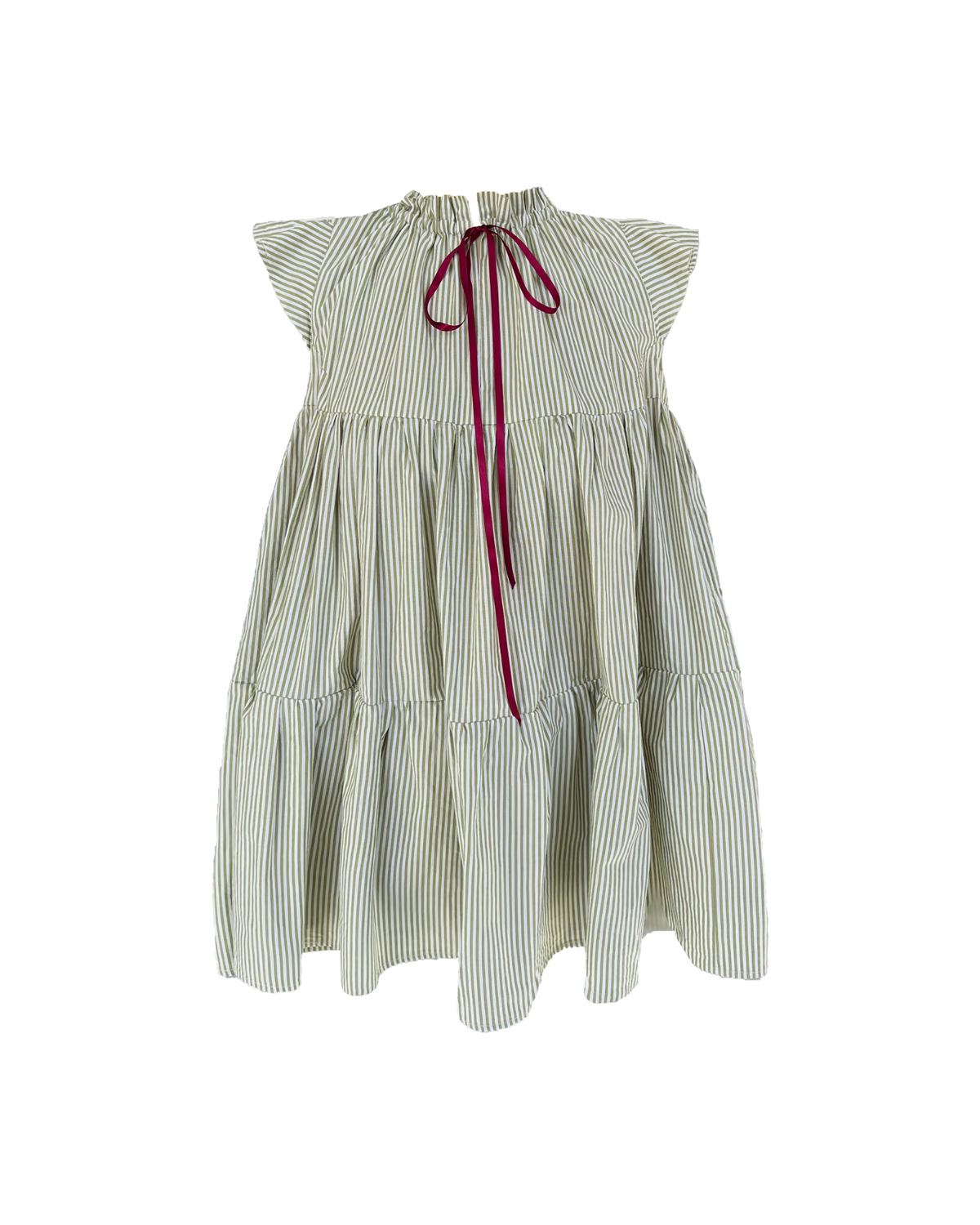 50. The Savannah Dress in Sage Stripe - Petite XL