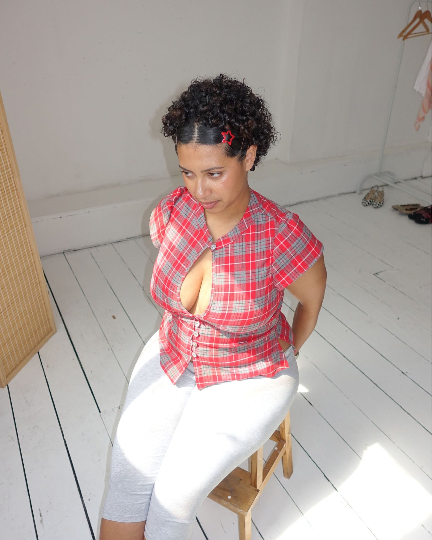 The Paulina Top in Cherry Tartan