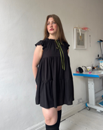 Load image into Gallery viewer, The Savannah Dress in Black Viscose
