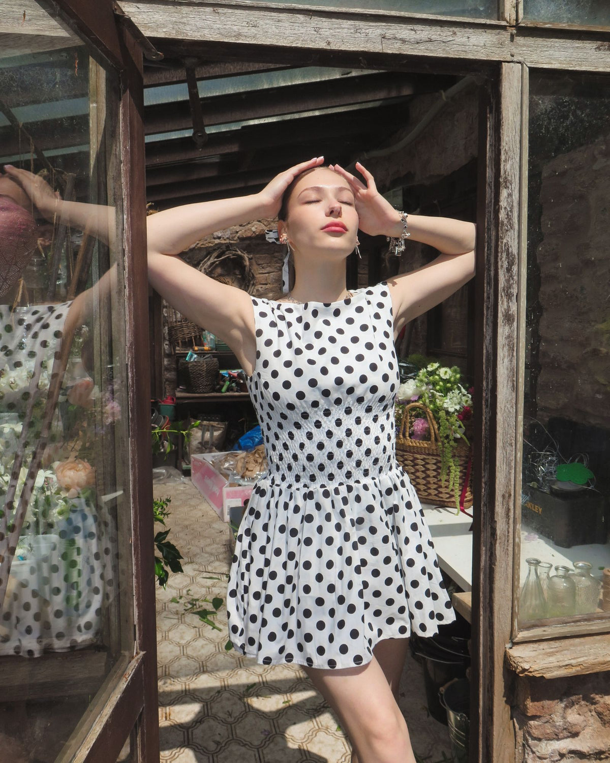 24. The Amelie Dress in Polka Dot - S