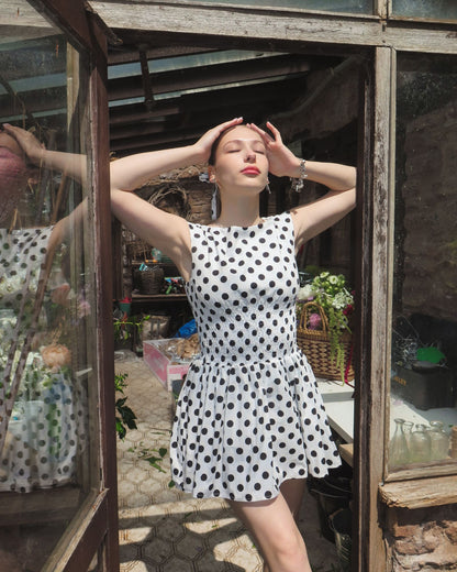 24. The Amelie Dress in Polka Dot - S