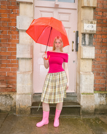 The Lottie Skirt in Olive Tartan