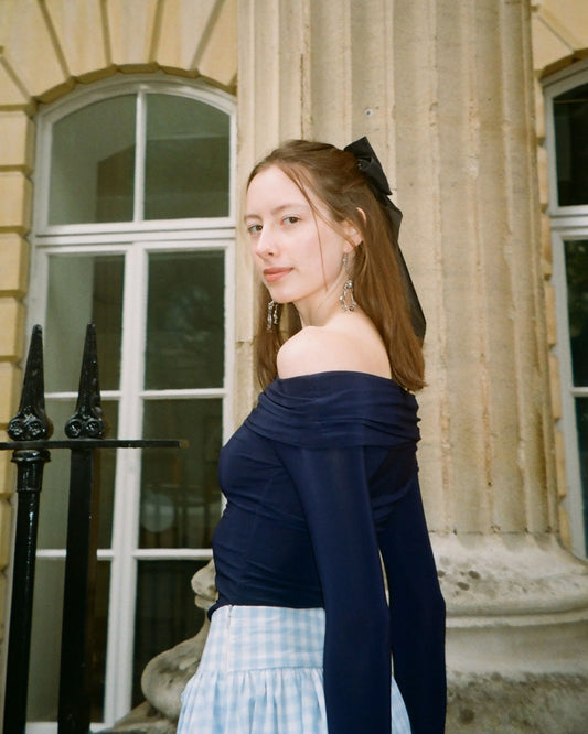 The Ava Top in Navy