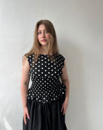 Load image into Gallery viewer, The Amélie Top in Black Polka Dot
