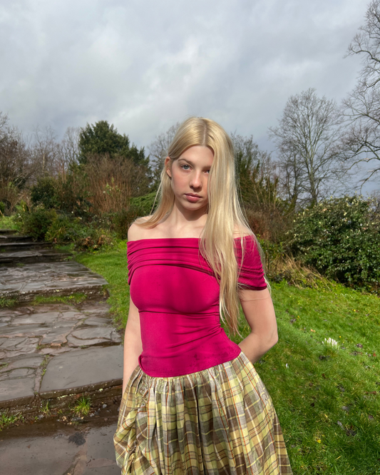 The Ava in Raspberry Short Sleeve