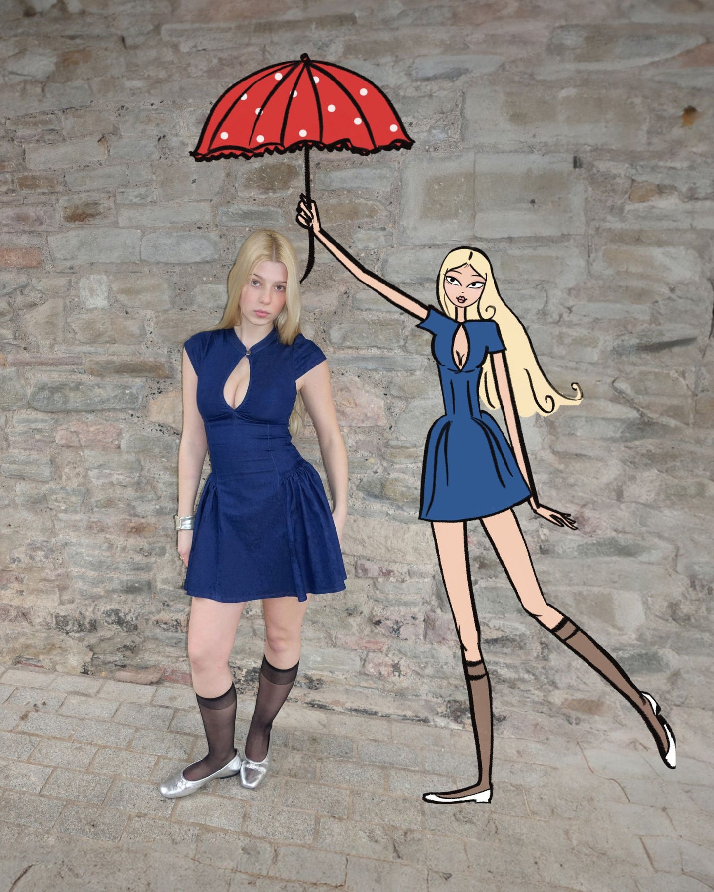 The Paulina Dress in Indigo Denim
