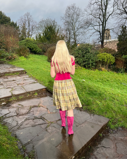 The Lottie Skirt in Olive Tartan