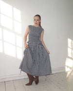 Load image into Gallery viewer, The Lola Skirt in Monochrome Gingham
