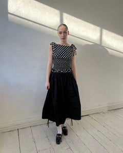 The Amelie Top in Black Polka Dot