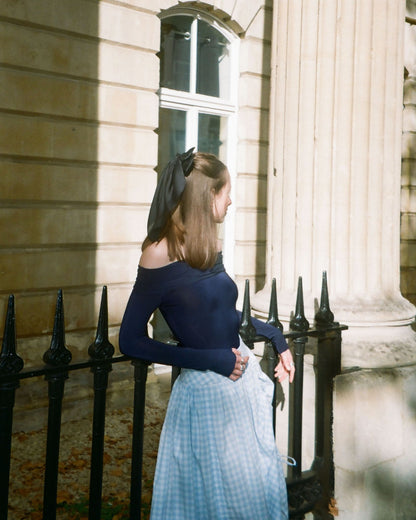 The Ava Top in Navy
