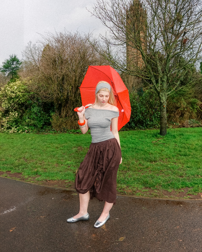 The Lola Skirt in Chocolate Linen