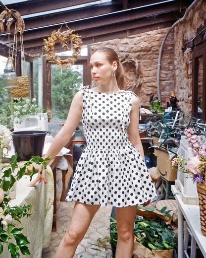 24. The Amelie Dress in Polka Dot - S
