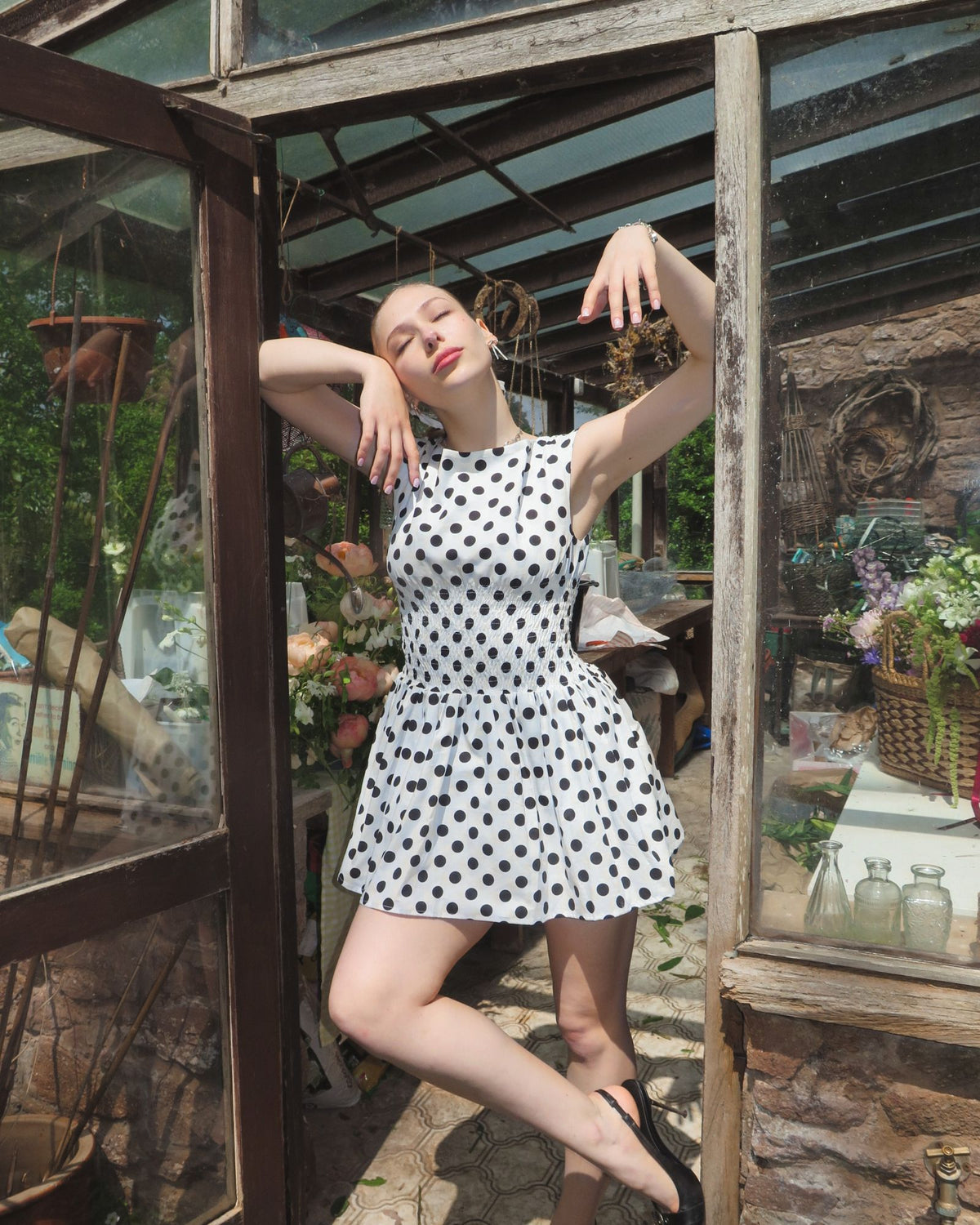 24. The Amelie Dress in Polka Dot - S
