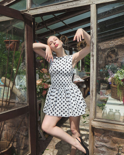 24. The Amelie Dress in Polka Dot - S