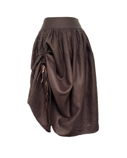 The Lola Skirt in Chocolate Linen