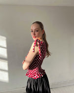 Load image into Gallery viewer, The Amelie Top in Wine Polka Dot
