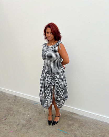 The Lola Skirt in Monochrome Gingham