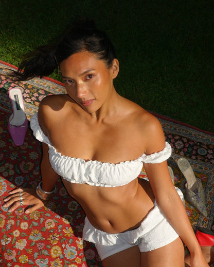 The Nora Top in Ivory Cotton
