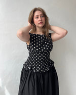 Load image into Gallery viewer, The Amélie Top in Black Polka Dot
