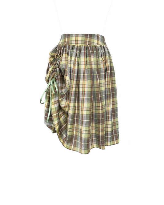 The Lottie Skirt in Olive Tartan
