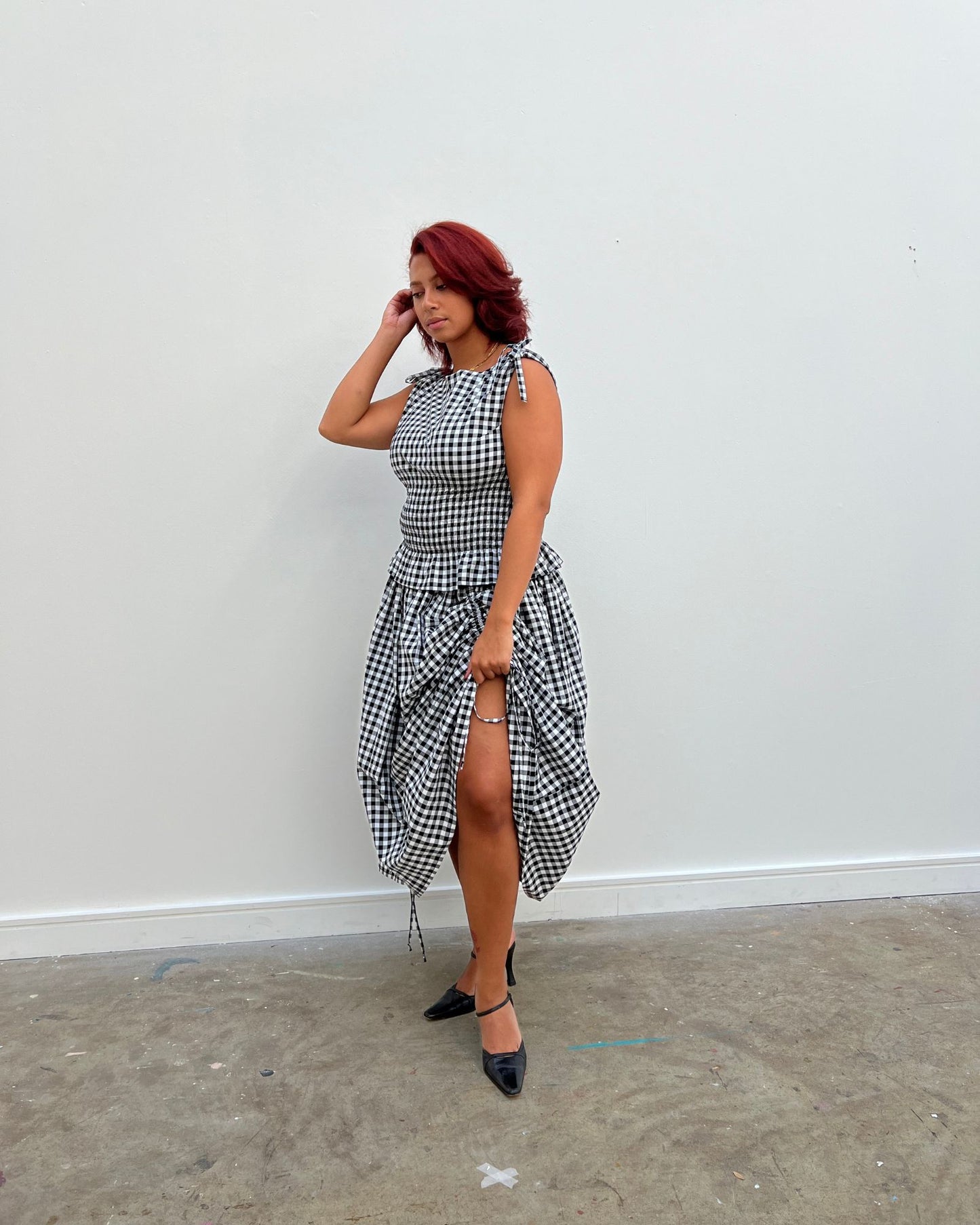 The Lola Skirt in Monochrome Gingham
