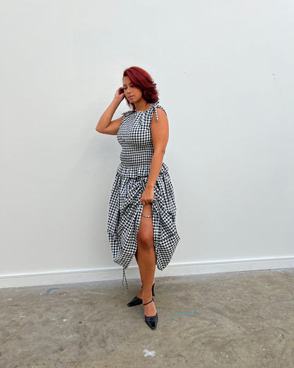 The Lola Skirt in Monochrome Gingham